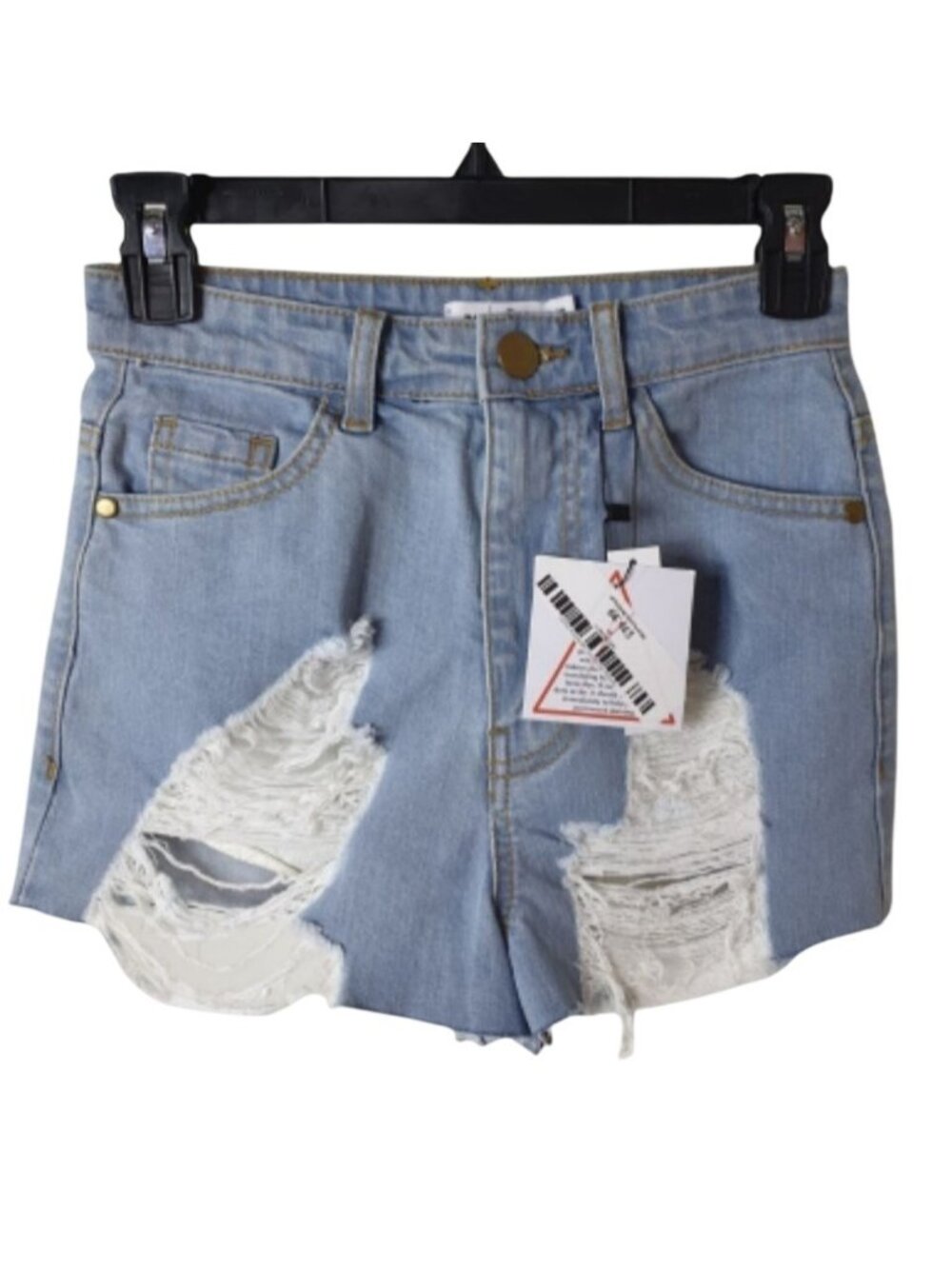 New Vintage Girls 10 Distressed Denim Shorts Samantha Light Wash Grunge Hip NEW